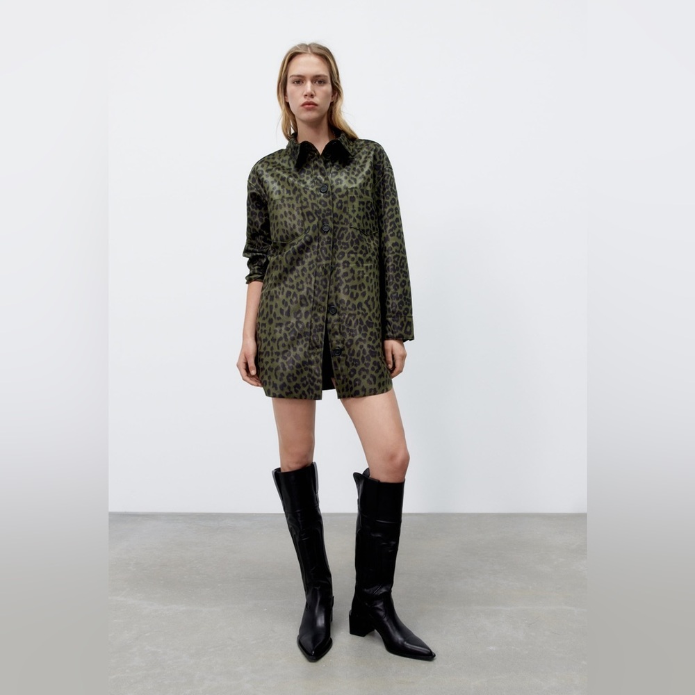 Animal print over shirt
